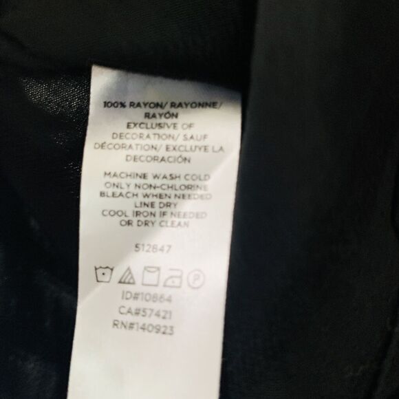 Loft Blouse Women Small Petite Black Mandarin Collar Lace Button Down Casual - Picture 4 of 9